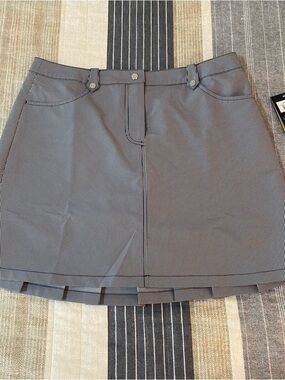 IBKUL Gray Mini Skirt with Micro-Check Pattern
